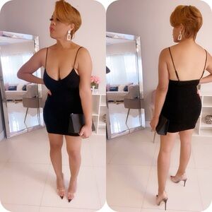 Elegant Black Spaghetti Strap Dress